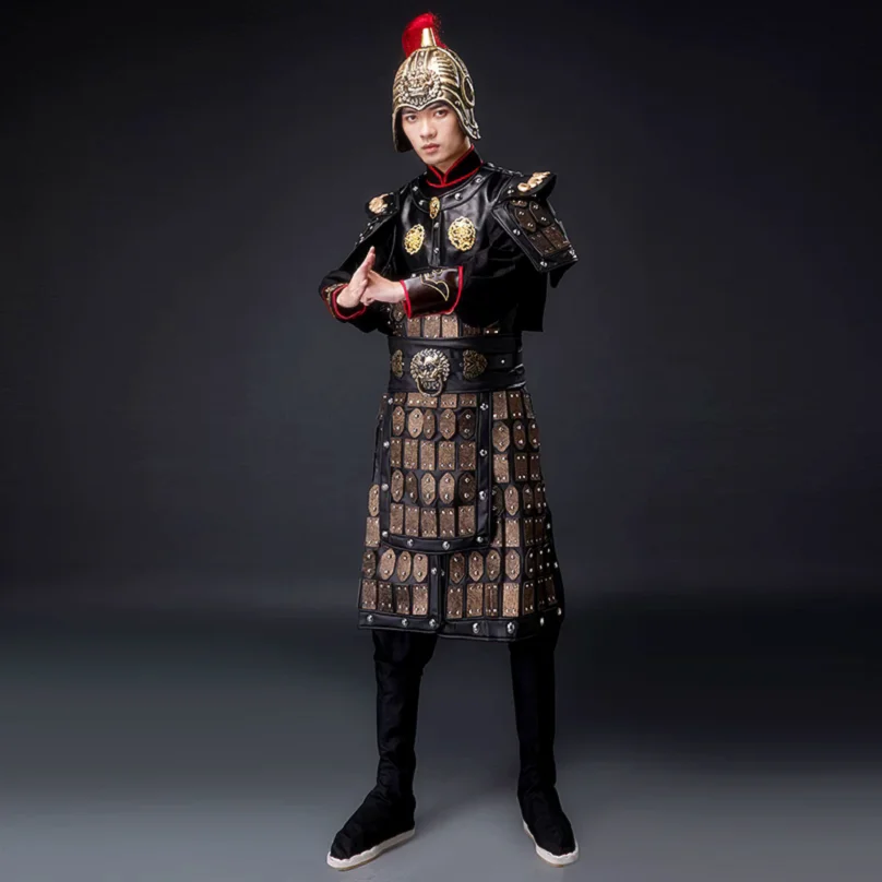 

Theatre Group Performed Costume Armor Antique General Armored Outfit Military Costume Film TV Warrior Uniform helmet Garment