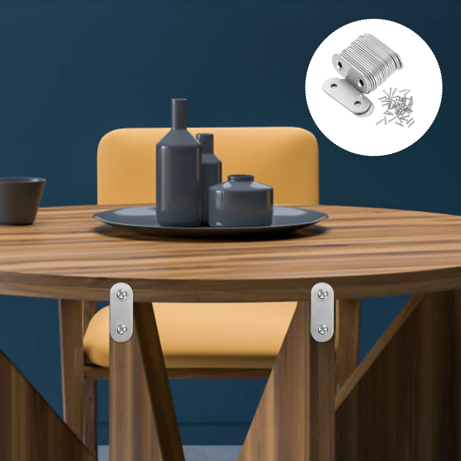 22Pcs Stainless Straight Brackets Furniture Braces Stainless Steel Metal Mending Plates Flat Brackets for Wood Reinforcement