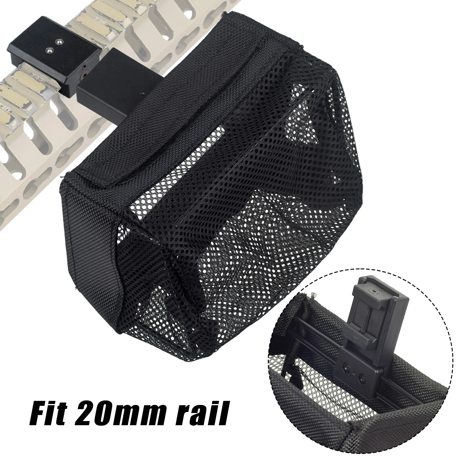 

Brass Shell Catcher C*rtridge Collector Fit 20mm rail Nylon Mesh Wrap Trap Pouch Magazine B*llet EDC Bag Heat-resistant Mesh