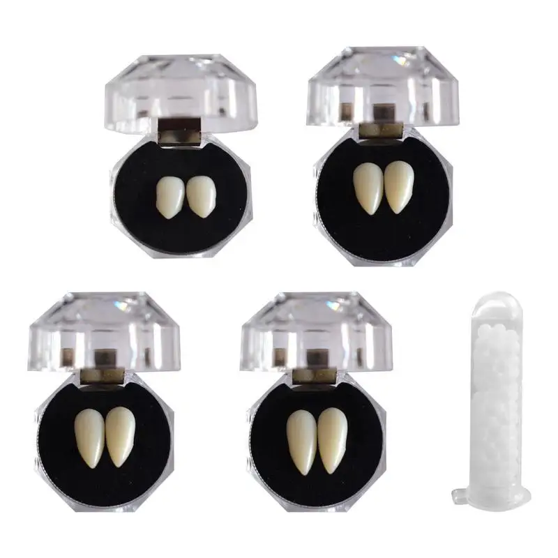 

Fake Teeth 1 Pair Vampire Retractable Dentures Props Arty Costume DIY Cosplay Props Dracula Teeth Halloween Masquerade Supplies