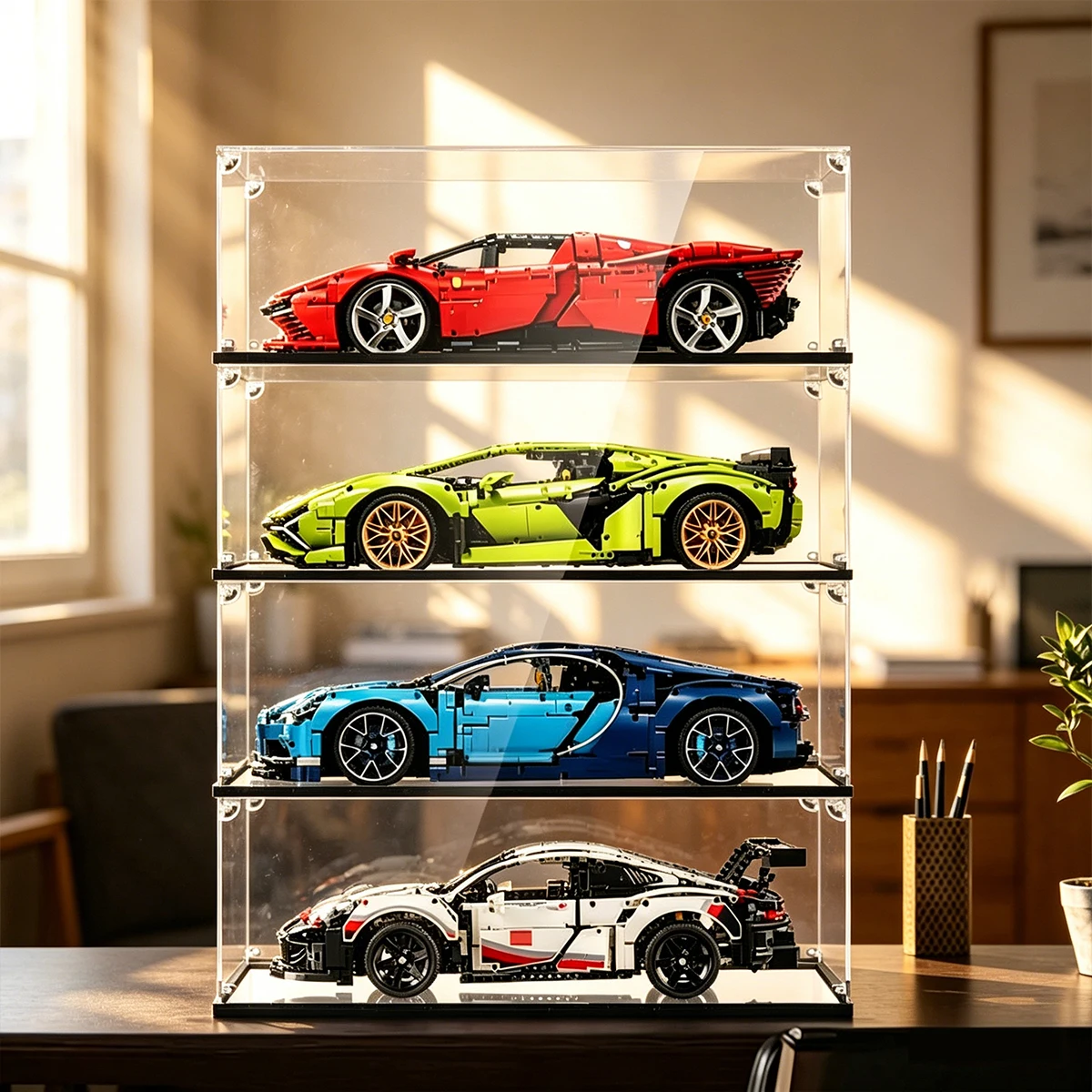 1:8 Acryl-Vitrine Geeignet für LEGO-Automodelle, Figuren, Autos und Sammlerstücke Aufbewahrungs-Vitrinen – Detail 9