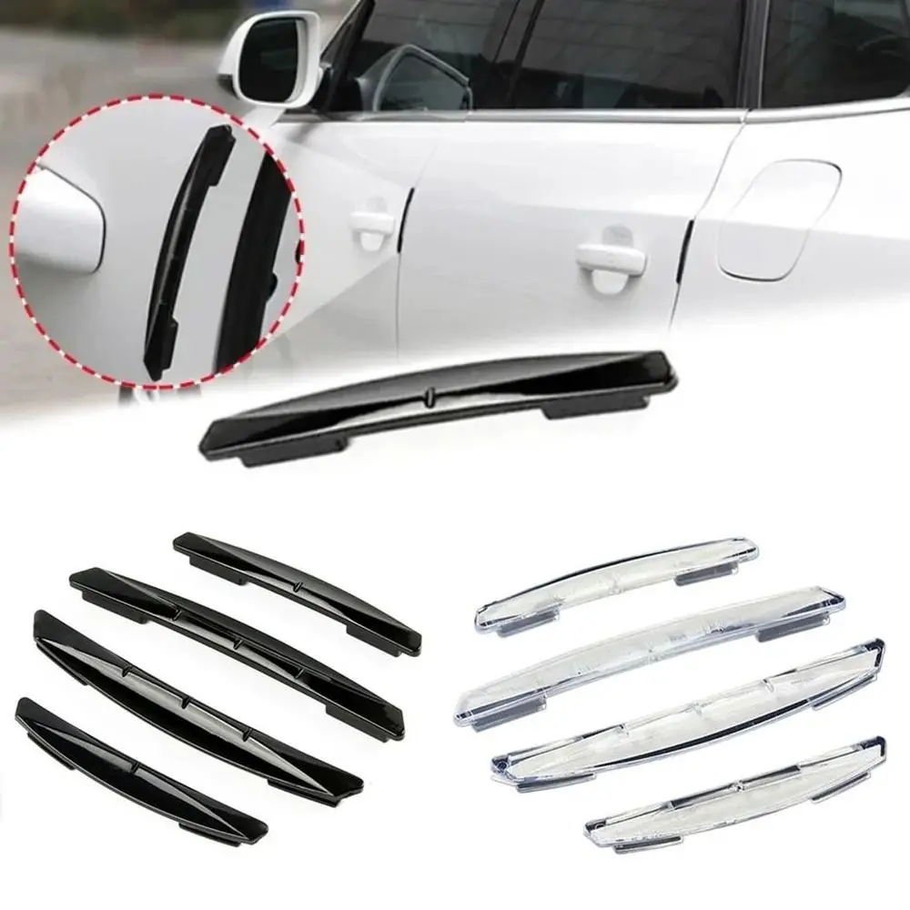 

4Pcs Universal Car Door Anti-collision Stickers Decorative Protective Car Anti-scratch Rubber Strip Black Transparent