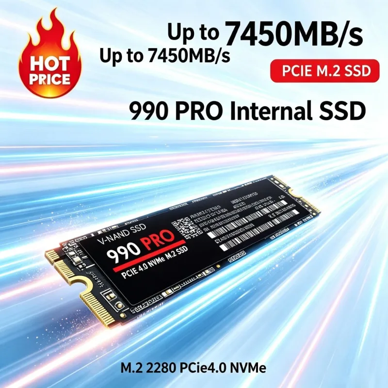 990 PRO NVMe SSD 4TB V‑NAND High‑Speed Internal Solid State Disk Storage Upgrade for PS5 Desktop Laptop Gaming Working Computer