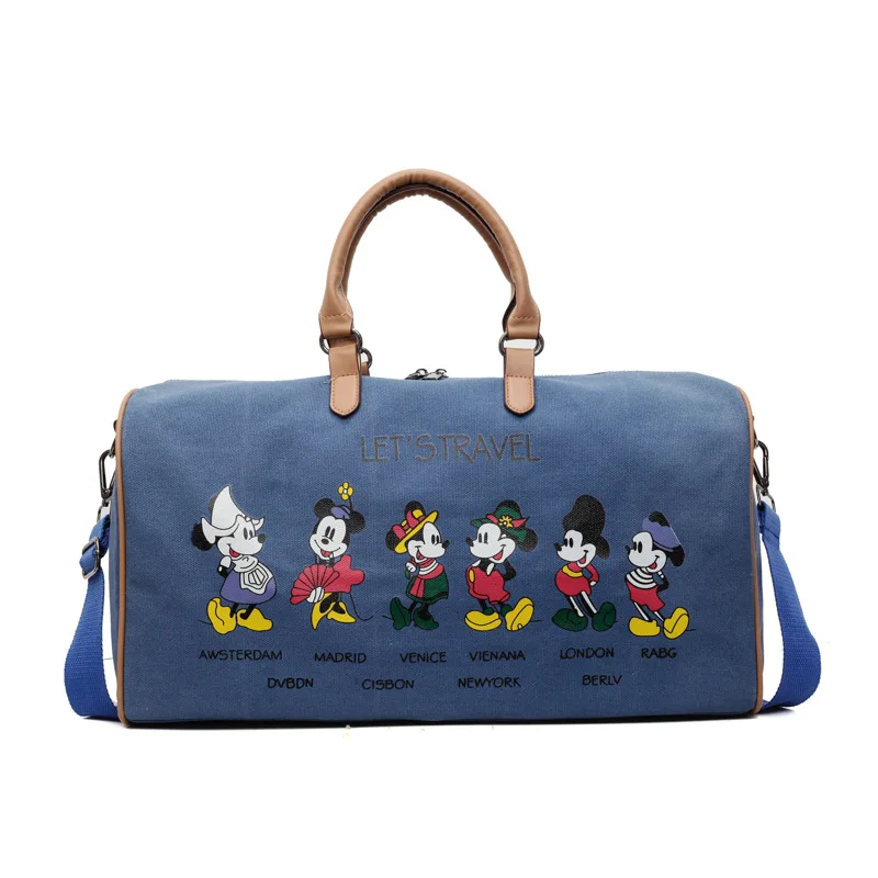 

Disney Mickey Mouse Canvas Bag Large Capacity Travel Sport Duffel Weekender Tote for Men Gym Outdoor Short Trip Business