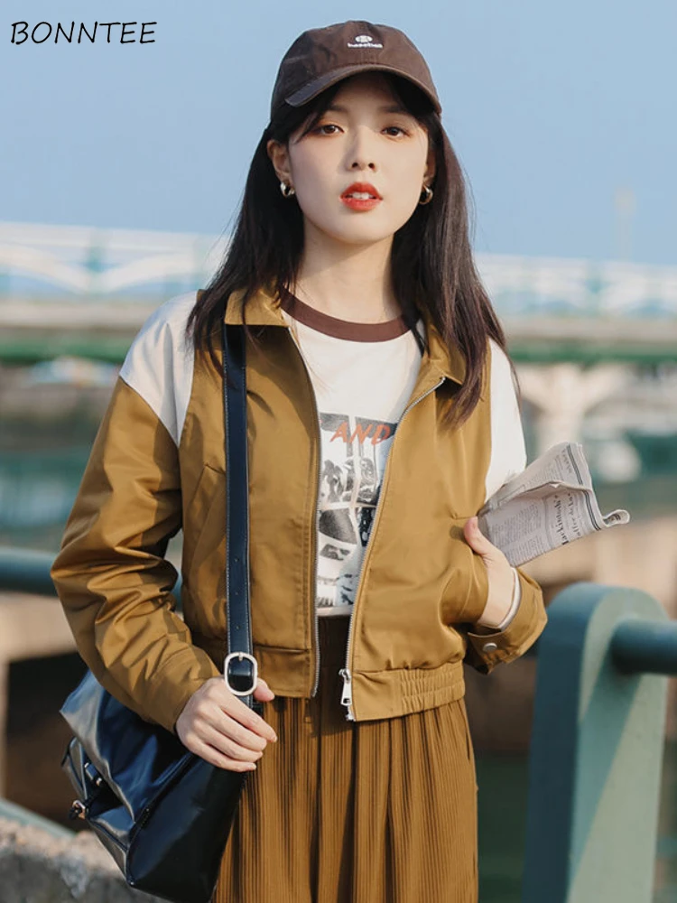 

Лоскутные куртки женские, новые весенние, с высокой талией, для отдыха, студентов, шикарное популярное укороченное пальто, винтажное поступление 2025 года, Ins