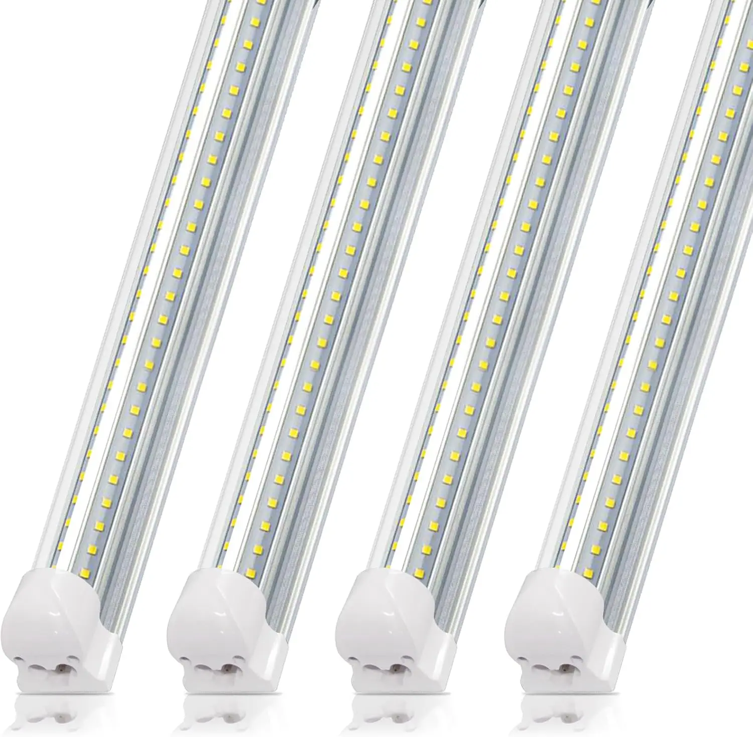 

8FT LED Shop Lights,T8 LED Bulbs Daylight White,72W 7200LM 6500K,High Output Clear Cover,Integrated,8 LED Light