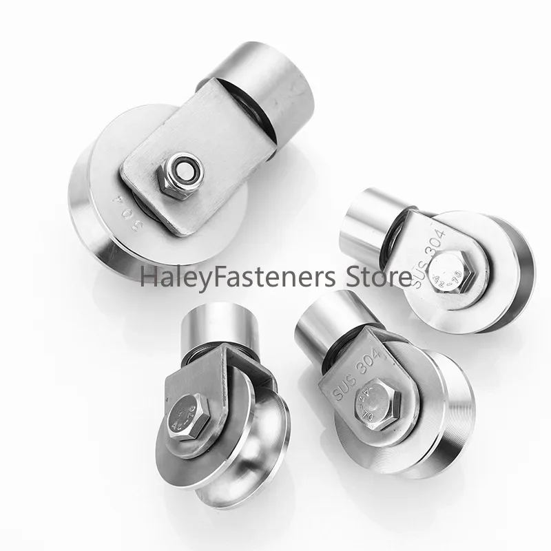 2inch 304 stainless steel V/U groove universal wheel, sliding gate rollers, universal wheels, ground rail rollers,door wheel.