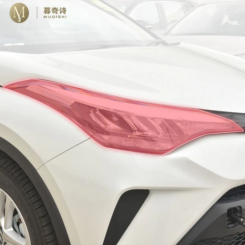 

Предварительно вырезанная внешняя фара автомобиля, устойчивая к царапинам защитная пленка из ТПУ, прозрачная/копченая черная для Toyota C-HR 2020-2024