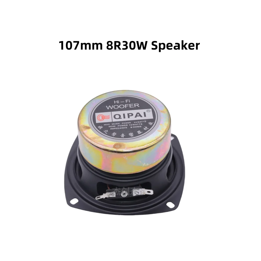 107mm 8R30W Speaker 8Ω Car Subwoofer Audio Loundspeaker Full-Range/Frequency Inner Magnetic Paper Basin 1.25mm/PH2.0/XH2.54 Plug