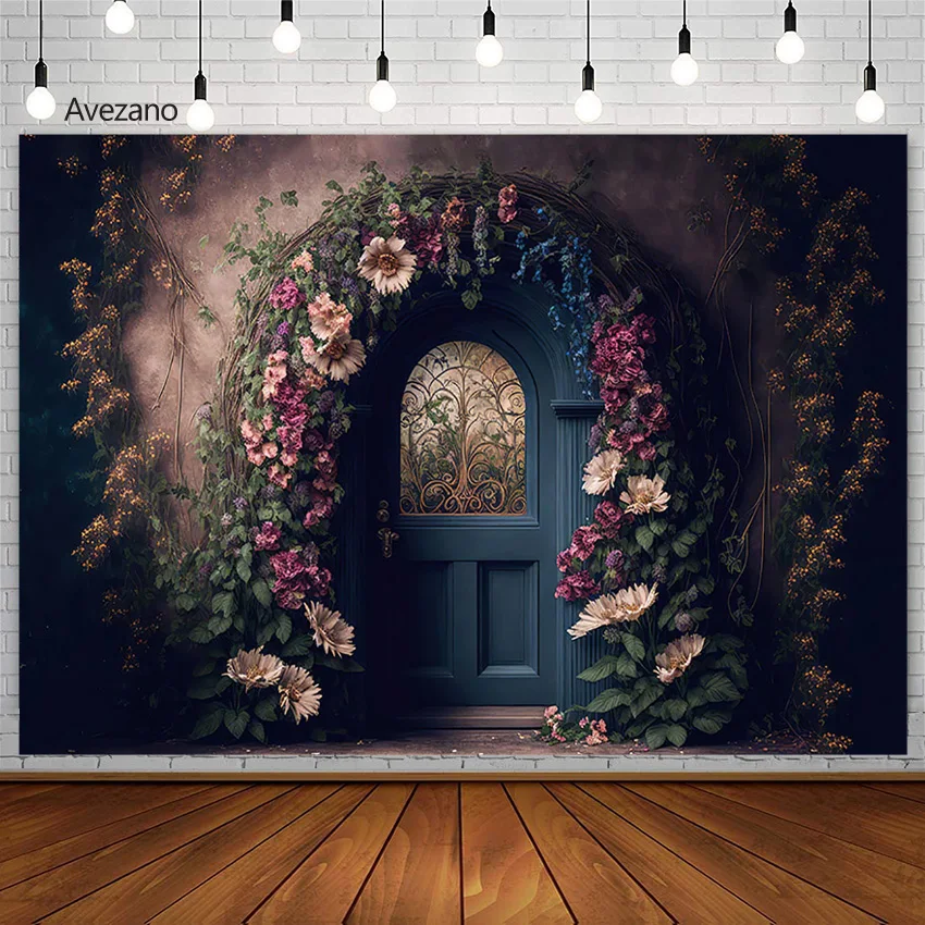 Avezano خمر النفط اللوحة التصوير خلفية مقوس زهرة الباب صورة صورة الزفاف حفلة عيد ميلاد ديكور خلفية