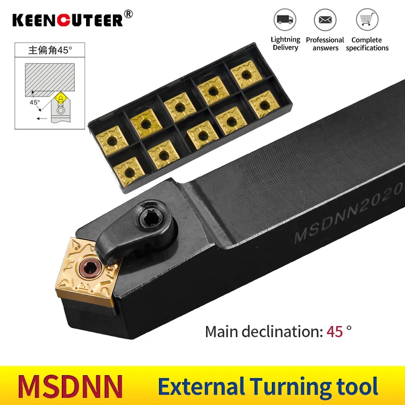 MSDNN2020K12 MSDNN1616H12 MSDNN2525M12 External Turning Tool Holder SNMG12 Carbide Inserts MSDNN Lathe Cutting Machine Tools Set