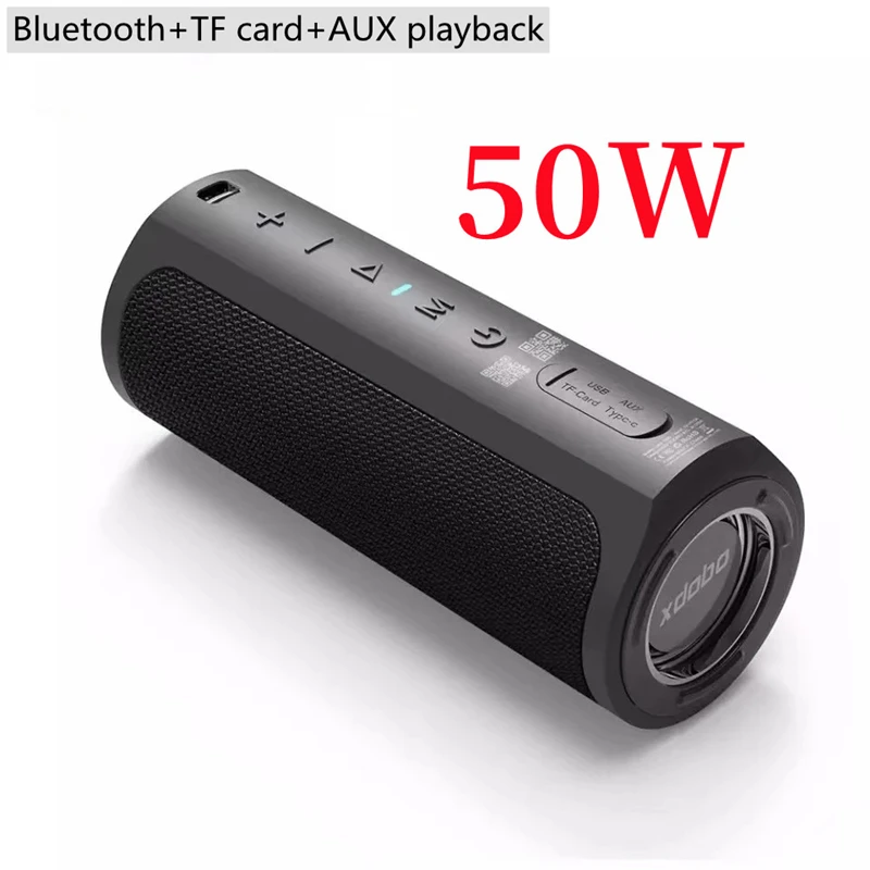 

Hifi TWS High Power 50W Portable Wireless Bluetooth Speaker Mega Bass Stereo Subwoofer Outdoor Waterproof 6600mAh TF/AUX Type C