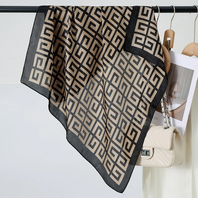 

70 см шелковый квадратный шарф женский модный элитный бренд атласный галстук женский бандана для волос головной платок шаль обёрточная бумага хиджаб Echarpe