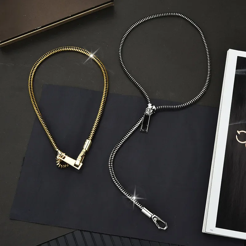 

Ожерелье на ключицу на молнии, простое и новое ожерелье для пары, модное ожерелье для одежды, ретро-колье