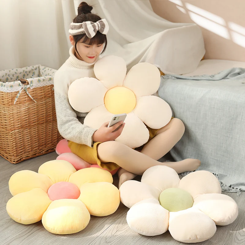 

Nice Colorful Flower Plush Pillow Cushion Soft Sunflower Plant Mat Stuffed Sofa Bed Sleeping Back Decor Christmas Gifts