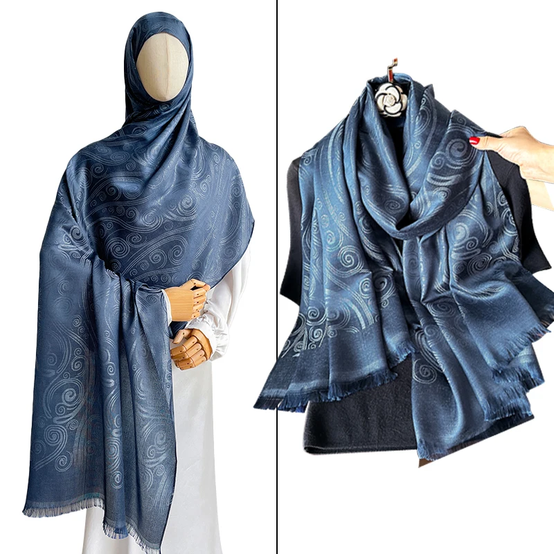 

Bohemia Pashmina Hijab Scarf Muslim Jacquard Cashmere Shawl Female Foulard Soft Turban Head Wraps Women Autumn Headband Bufanda