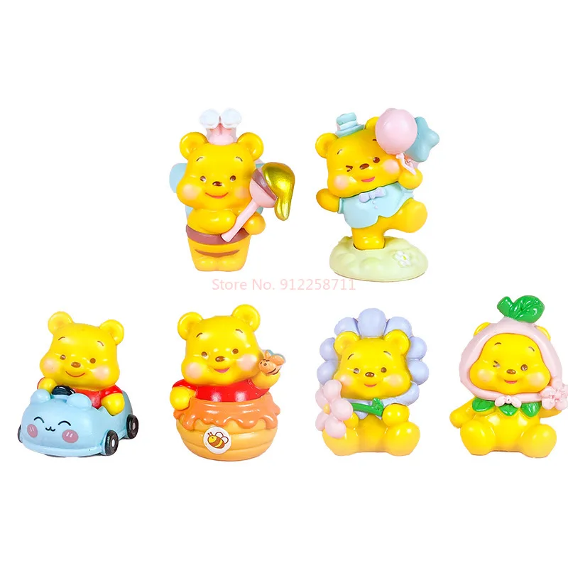 Juego de caja ciega de bosque encantado, figuras coleccionables de oso Kawaii, lindos mini modelos de Pvc para decoración de escritorio/regalos, estilo inspirado en Disney