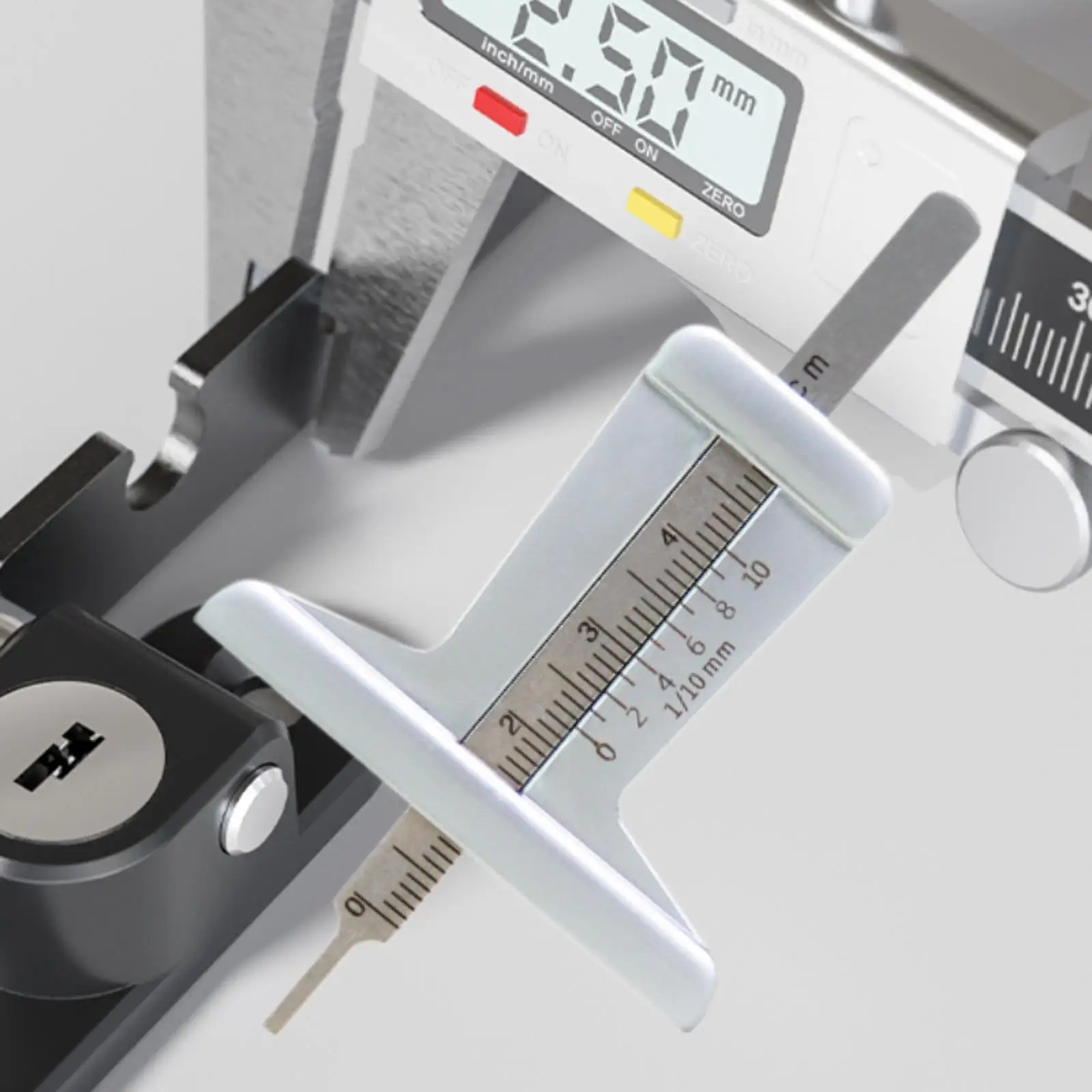Tire Tread Depth Gauge Repair Device Scale Mark Easy to Read Professional Universal Stainless Steel Tire Pattern Depth Measure