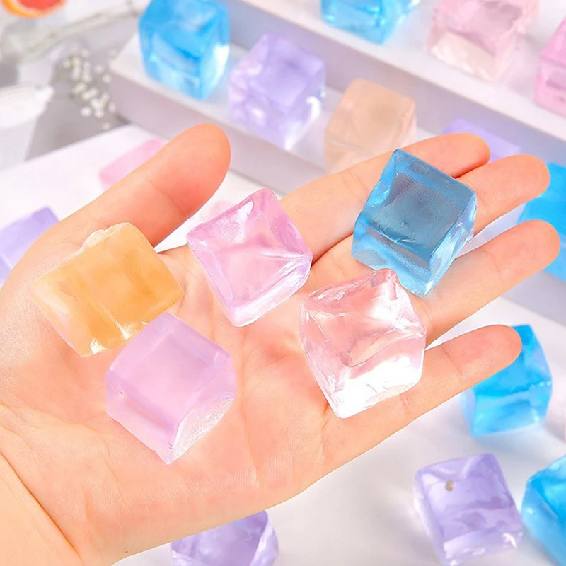 10pcs Ice Cube Fidget Stress Relief Squeeze Toys Adult Kids Birthday Party Favors Classroom Prizes Pressure Resistant Toys