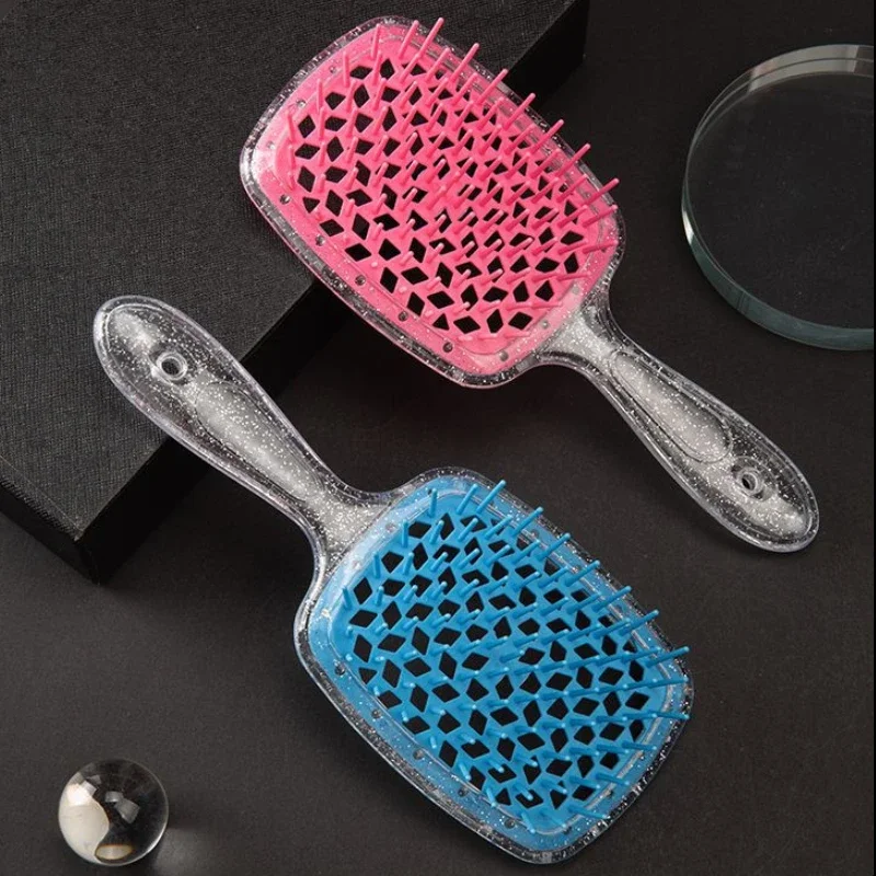 

Flash Tangled Hair Comb Detangling Hair Brush Massage Combs Hollow Out Wet Curly Hair Brush Barber Comb Salon Hair Styling Tools