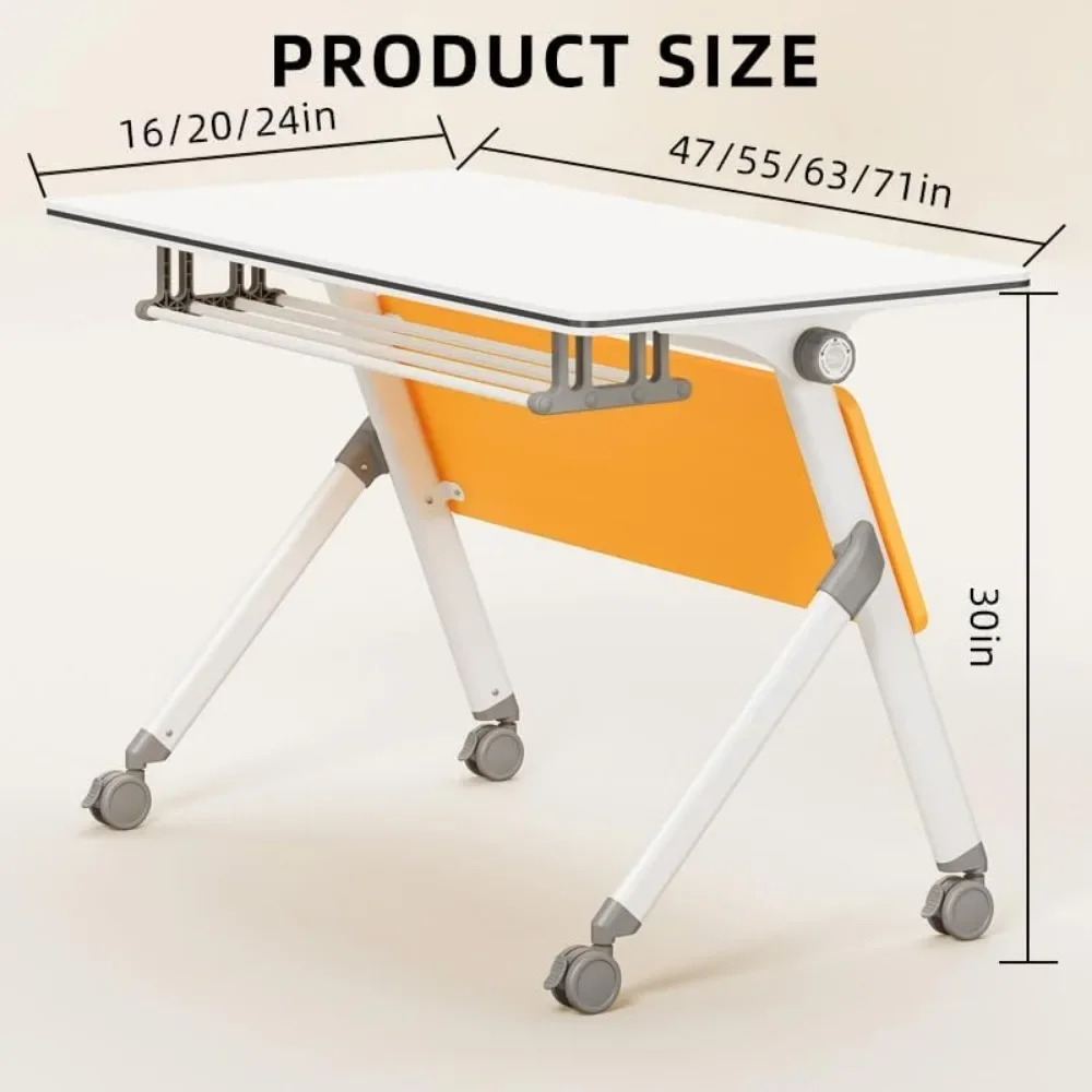 Table de salle de conférence pliante, tables de conférence polyvalentes à dessus rabattable, solutions portables et pliables