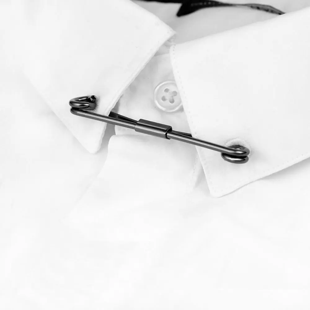 Épingles de collier trempées portables, pinces de collier, épingles de barre de collier, document doré et argent, accessoires de chemise, cadeau de la fête de Léon