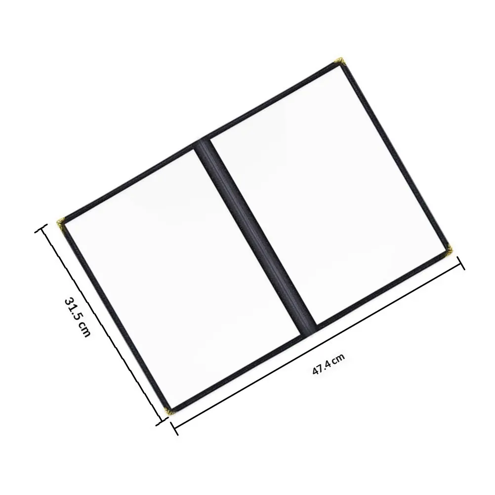 2Pcs Clear PVC Menu Cover Waterproof Double-Sided Menu Holder for Restaurant Cafe Bar A4 Menus Wine Lists Cocktail Menus Easy