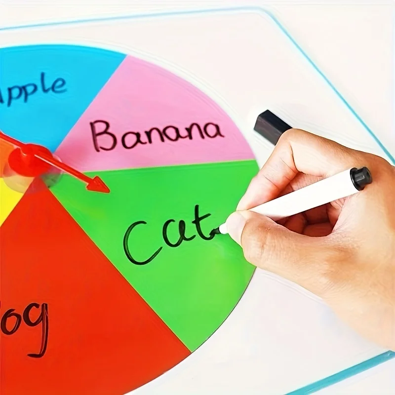 مجموعة واحدة من الدوار المغناطيسي الملون |   أداة ألعاب تعليمية للفصل الدراسي مع سطح قابل للمسح، تتضمن مؤشر وعلامة