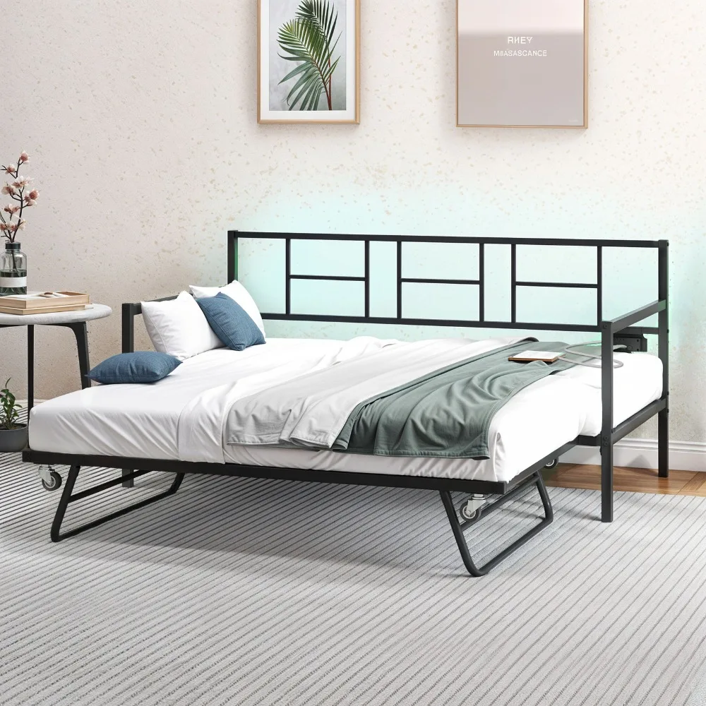 

72x38" Twin Metal Roll Out Pop Up Bed Frame w/