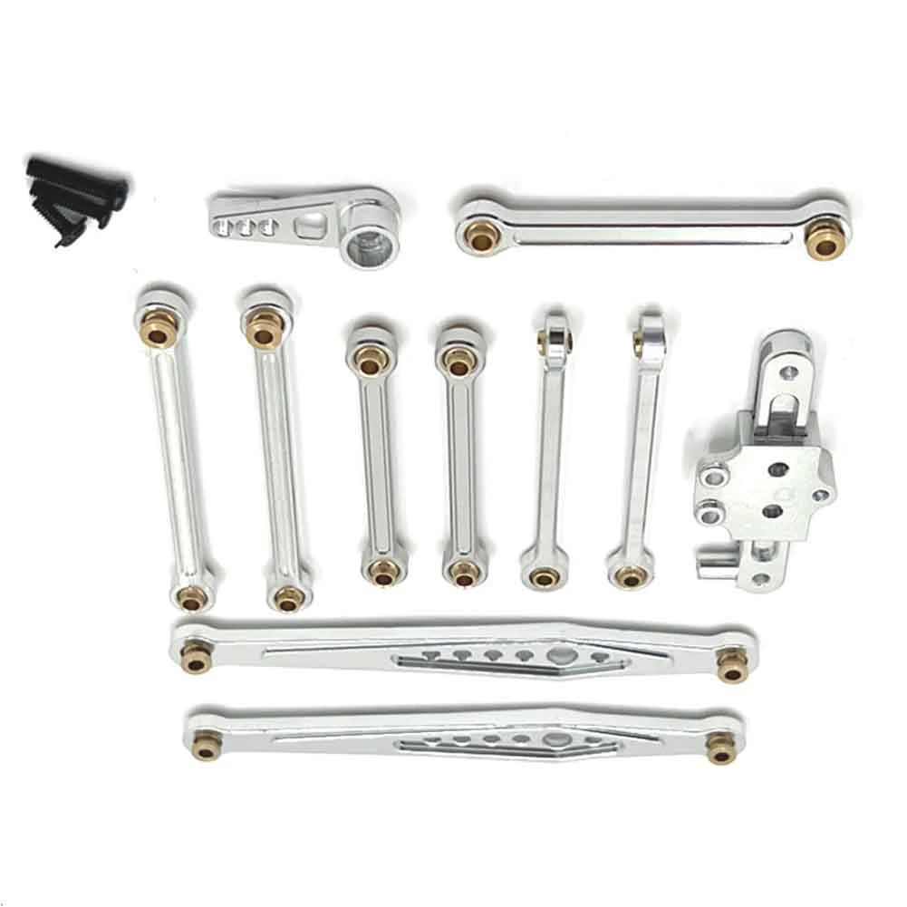 RC Car Upgrade Fixed Rod Steering Group Servo Arm Kit for WLtoys 1/12 124006 12423 12427 Pro RC Car Upgrade Parts Silver