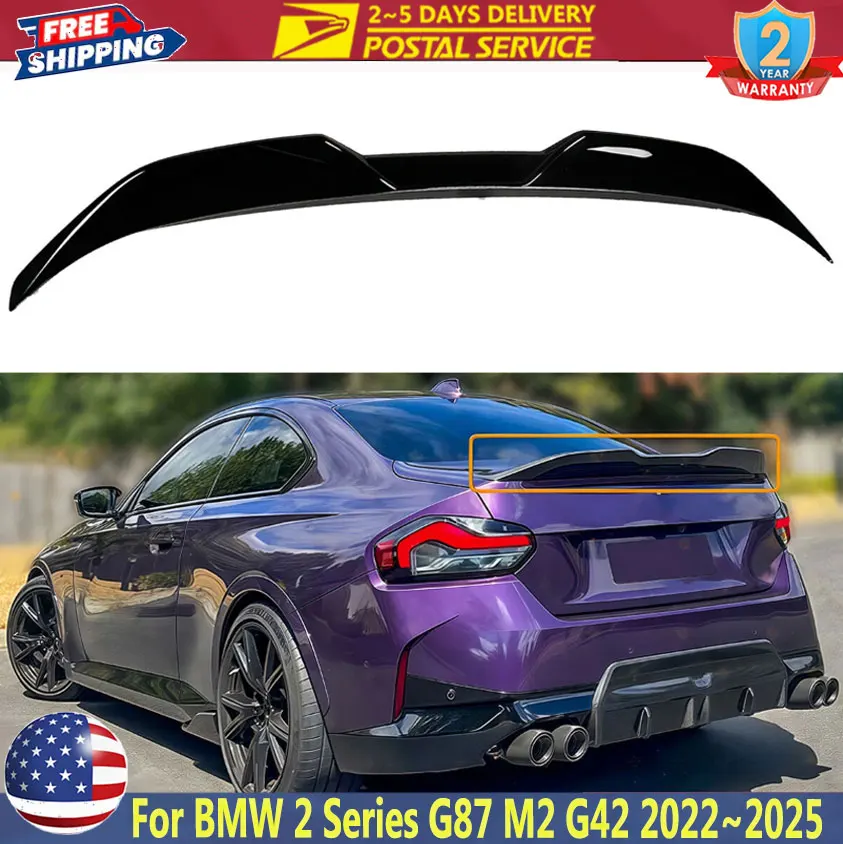 

Car Rear Trunk Spoiler Splitter Tail Wing For BMW 2 Series 2 Door Coupe G87 M2 G42 230i M240i 2022~2025 MP Style Trunk Spoiler