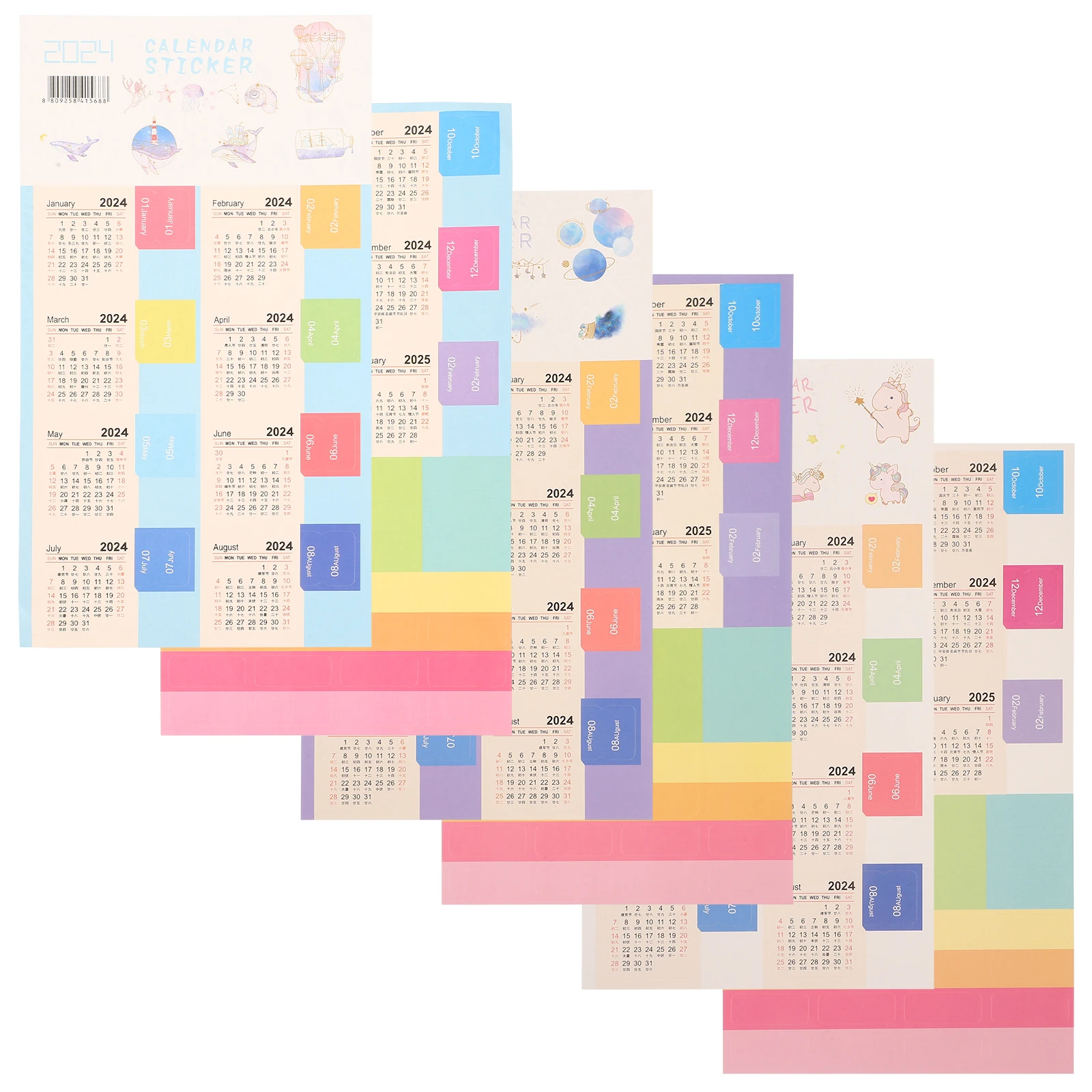 

9 Packs Self-Adhesive Colorful Index Monthly Sticky Tabs For Notebook Bookmarks 2023 Diy Planner Stickers Notebook Calendar