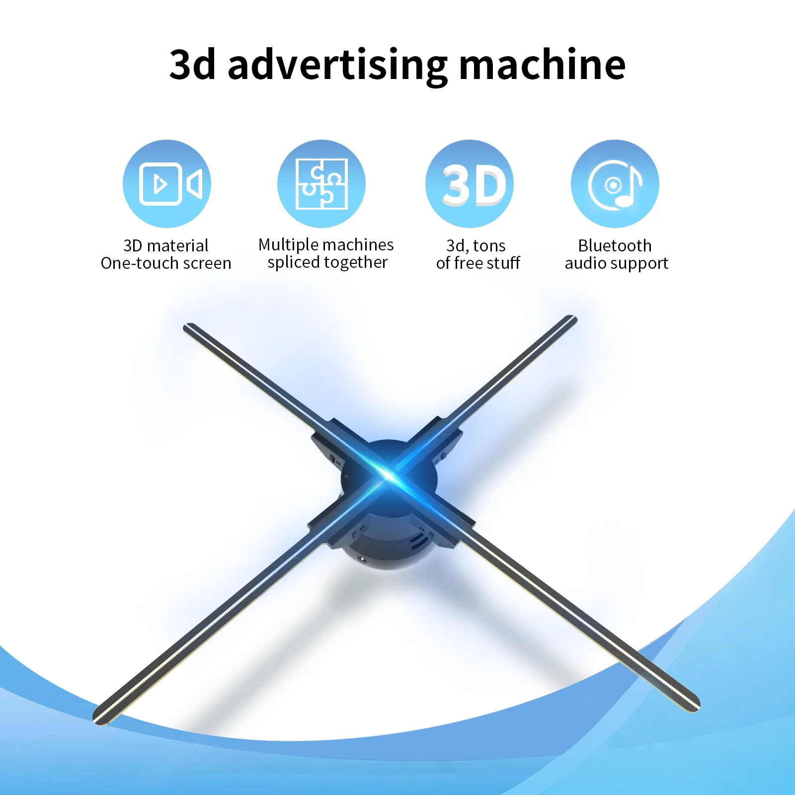 3D HD โฮโลแกรมพัดลมโปรเจคเตอร์ Wifi 56 ซม.672 LEDs ป้าย Holographic Player สนับสนุนภาพวิดีโอ Shop Bar Party โฆษณา