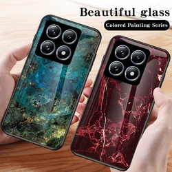 Tempered Glass Case For Xiaomi 14T Marble Grain Hard Phone Back Protection Cover Bumper For Xiaomi 14T