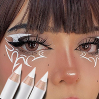 3PCS Waterproof Eyeliner Gel Pen Set - Ultra-fine, Wooden Refill, Anti-smudge, White, Long-lasting, Suitable for Beginners