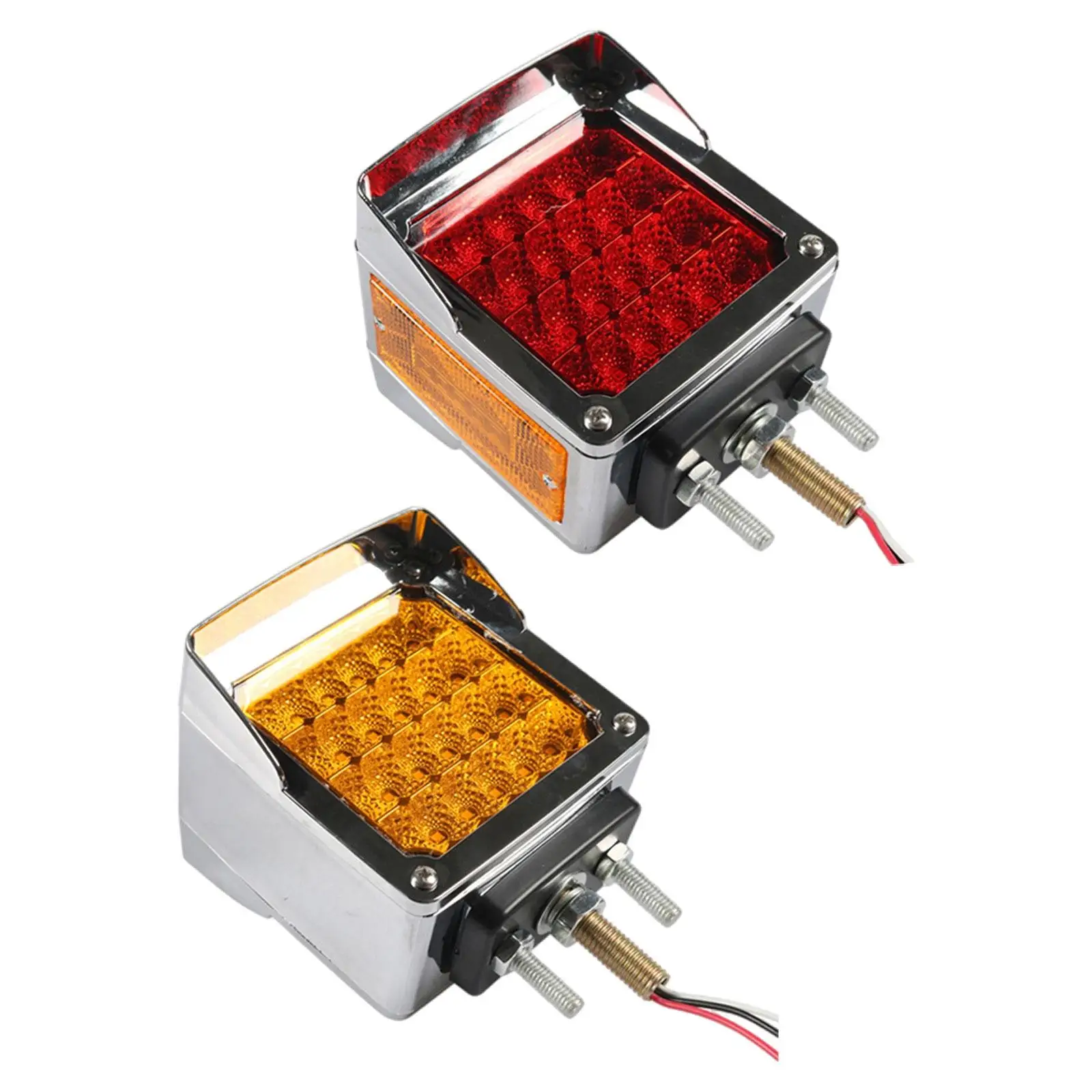 

2Pcs 60 LED Square Pedestal Lights Side Marker Lights with Cap Brim Bright Versatile Stud Mount Fenders Lights for Truck