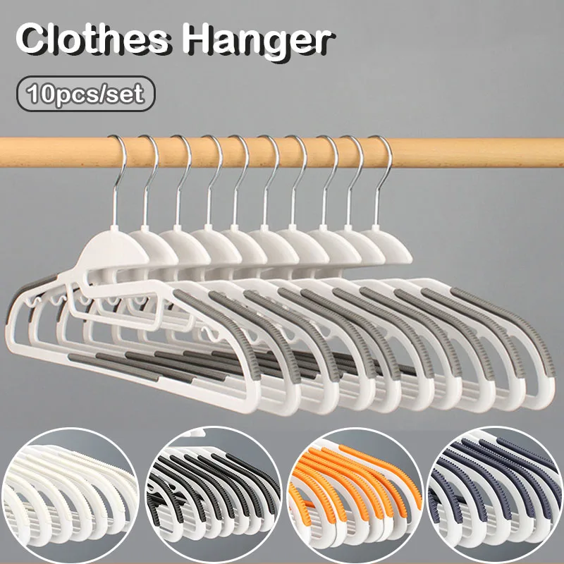 

Hangers Set Wardrobes Organizer Shelf for Clothes Anti-slip Hangers Plastic Organization 10pc Wardrobe Closet Bedroom Storage