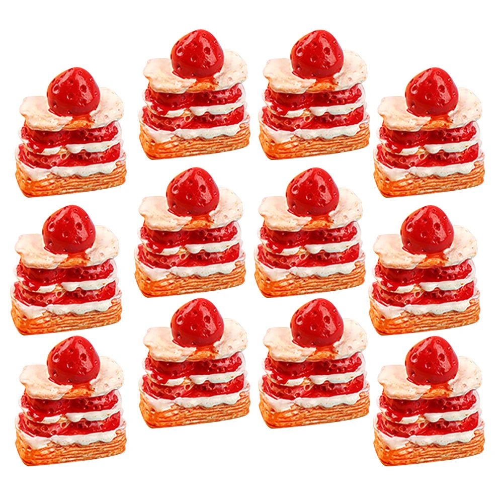 

15 Pcs Simulated Cake Pretend Kids Food Simulation Model Toy Desserts Resin Mini Kit Dollhouse Play Birthday