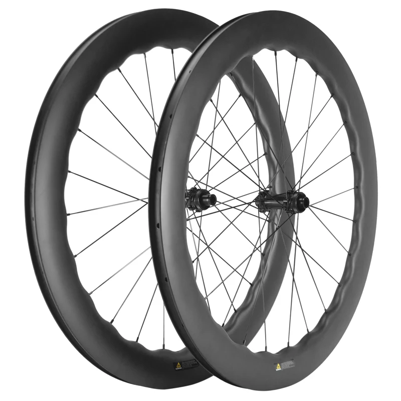 700C Wavy Carbon Wheels 6560 65MM Carbon Bicycle Wheelset 11 Speed Rim Brake Disc Brake Road Bike Wheel