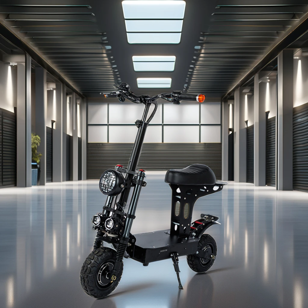 New condition 60v20ah high speed electric scooter double unit 5600w motor hybrid tire wheels