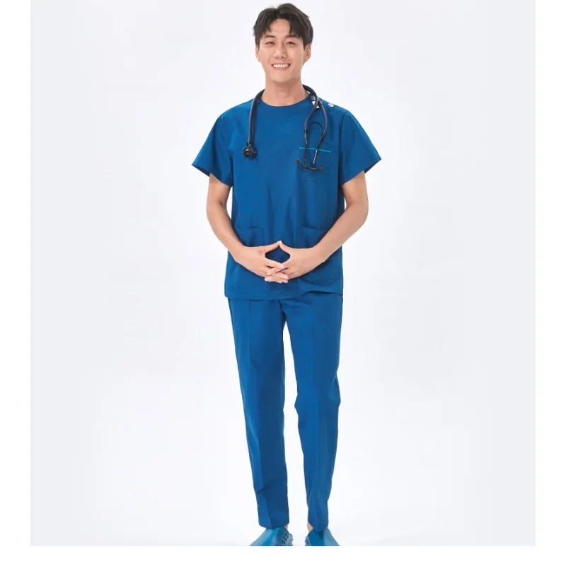 

Новый быстросохнущий спортивный медицинский набор скрабов, эластичный и удобный - топ и брюки, наряд для врача и медсестры, униформа для скрабов