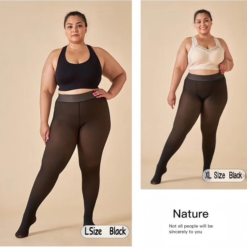 Women's Thick Thermal Tights Warm Winter Stockings Sexy See-through Leggings for Cold Weather Comfort