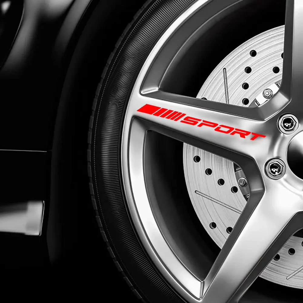

4pcs Universal SPORT Logo Car Wheels Rims Styling Racing Car Decal Badge Stripe Stickers Auto Hood Wheel Decor Car Stickers