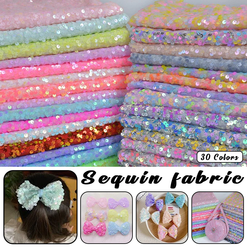 

1 Yard Colorful Sequin Fabric Glitter 5mm Encrypted Sequin Fabric DIY Dress Shoes Hats Stage Costume Garments Background Decor