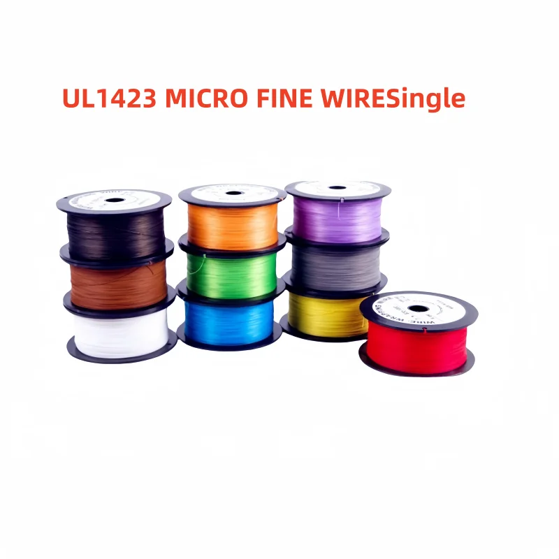 5/10M UL1423 PTFE Micro Fine Wire Single Core Silver Plated Copper 38/36/34/30/28/26/24AWG High Temperature Electronic Cable