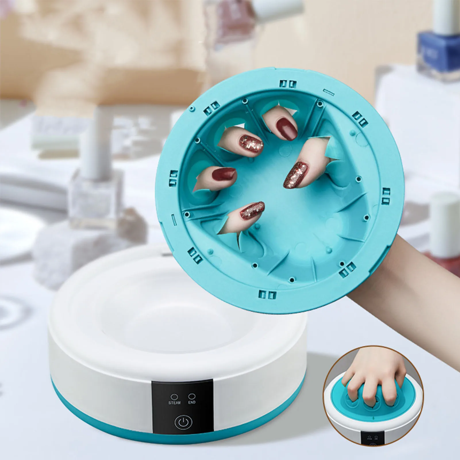 전기 네일 소킹 볼 인체공학적 빠른 스팀 네일 폴리쉬 리무버 가정용 DIY 네일 살롱 스팀 네일 폴리쉬 리무버