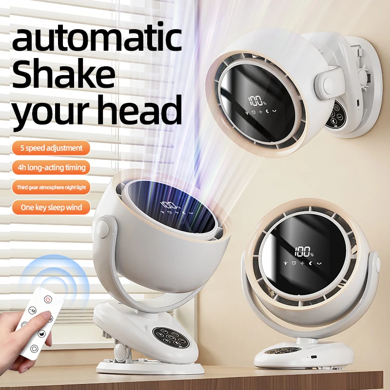 

Strong Wind Mini Desktop Fan USB Multi Functional Clip Fan Light 4000 MAh Large Capacity Rechargeable Table Fan with Night Light