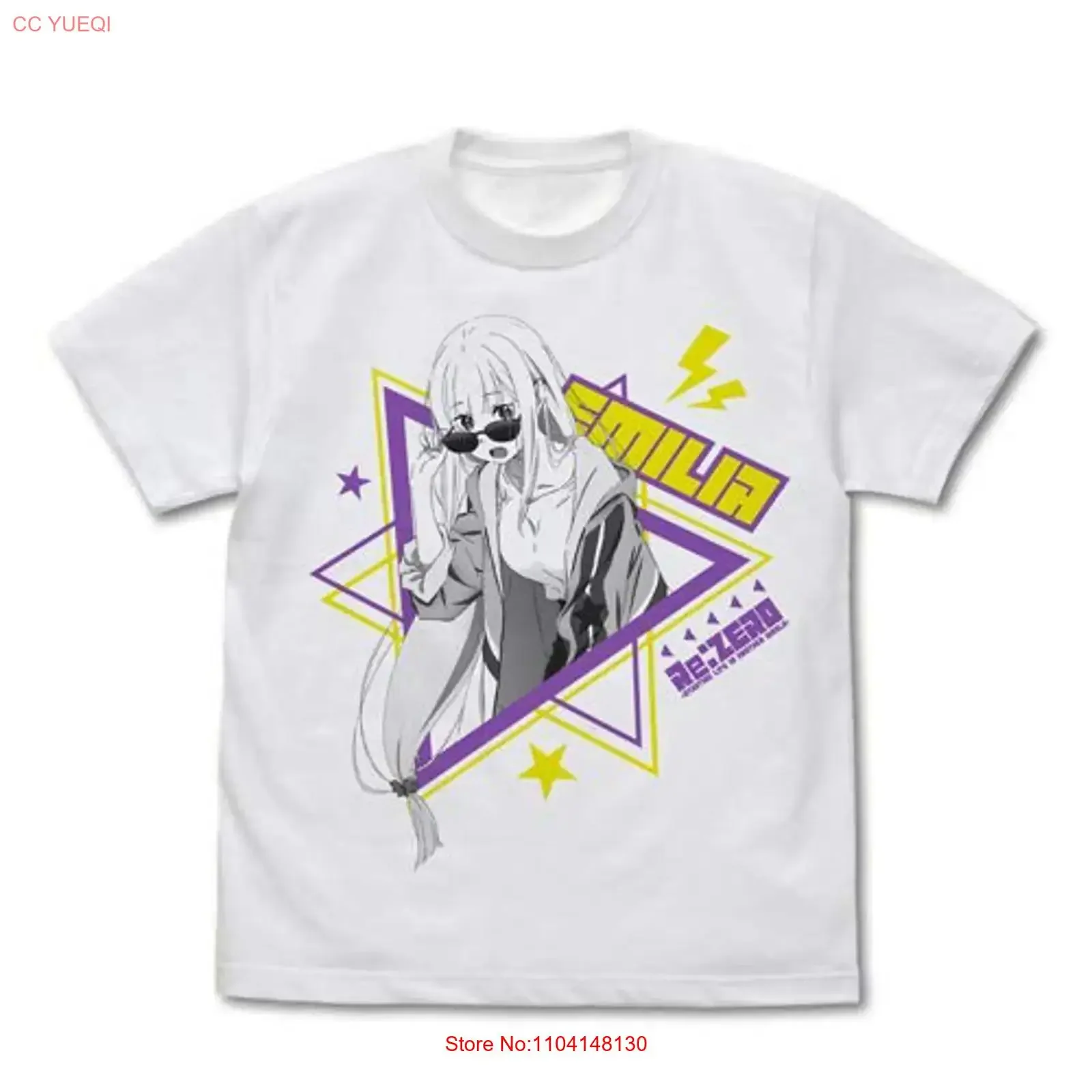 Re Zero Emilia T shirt Street Fashion Ver white M vintage Washed streetwear Unisex Casual Versatile homme Soft fashion