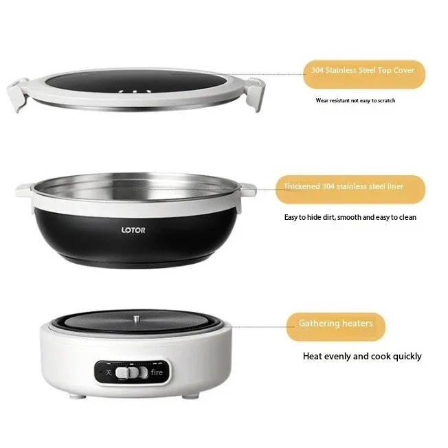 220V Portable Electric Pot Folding Small Multifunctional Electric Hot Pot Travel and Business Trip Split Type Small Pot