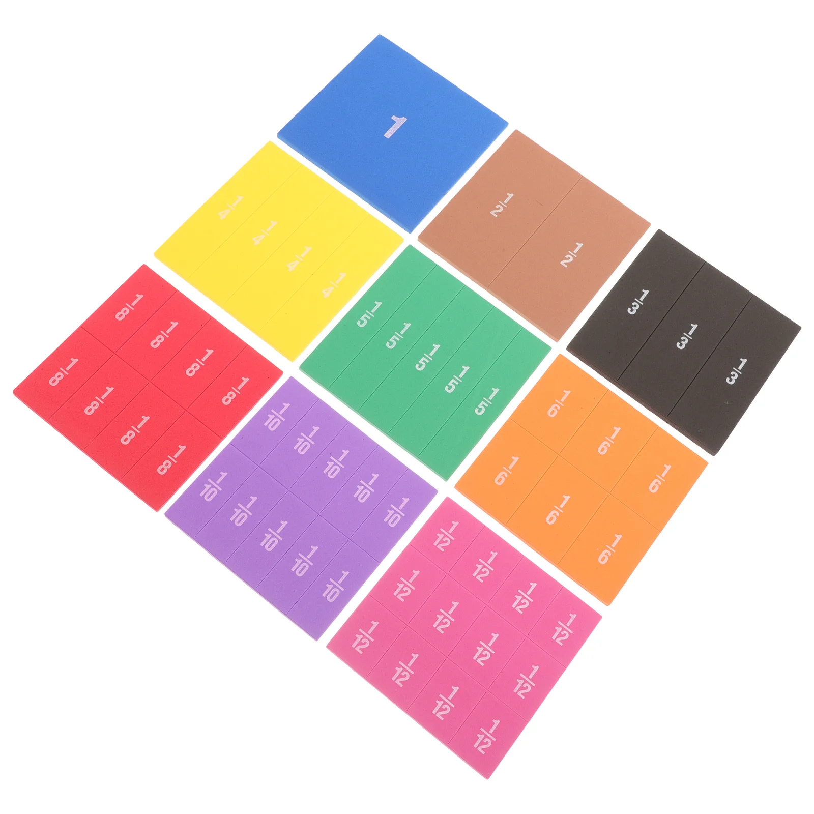 1 conjunto de blocos de fração para crianças, brinquedo de aprendizagem de matemática, placa educacional eva para crianças, desenvolvimento cognitivo, brinquedo de aprendizagem